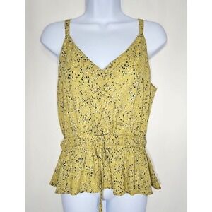 Sienna Sky Women's Olive Green V-Neck Peplum Tank Top Size Large - NWOT